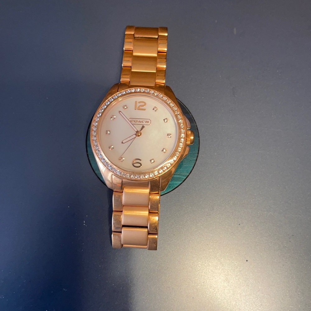 RG colored Coach watch wi/ crystals never worn